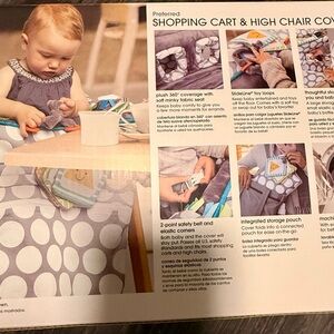 Boppy Gray and White Shopping Cart Cover